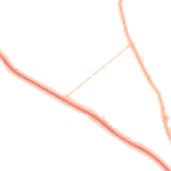 Night-time road noise heatmap for PR3 0HF