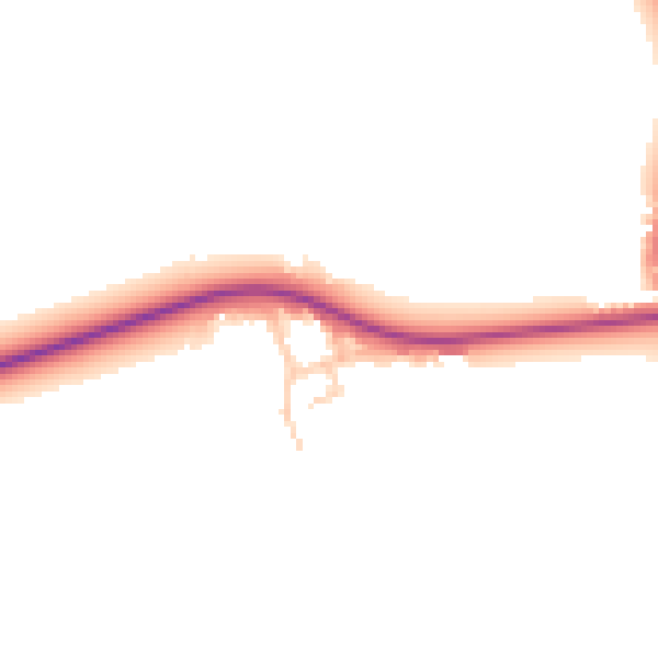 Daytime road noise heatmap for PR3 0LQ