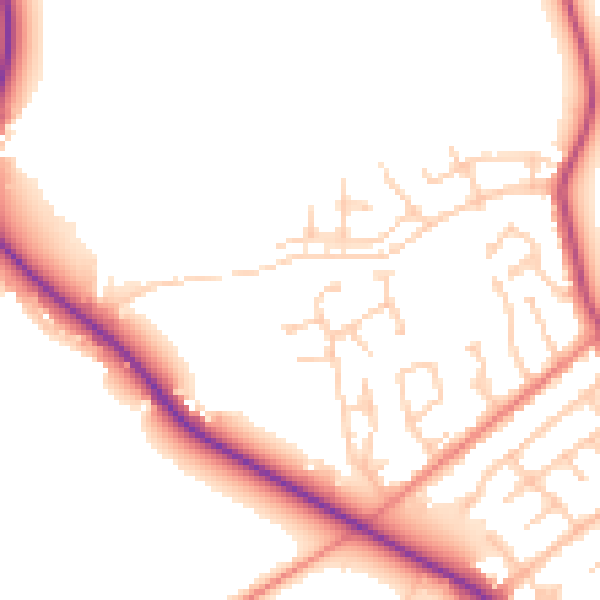 Daytime road noise heatmap for PR3 0NE
