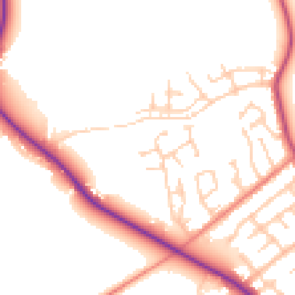 Daytime road noise heatmap for PR3 0NG