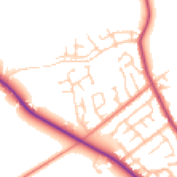 Daytime road noise heatmap for PR3 0NL