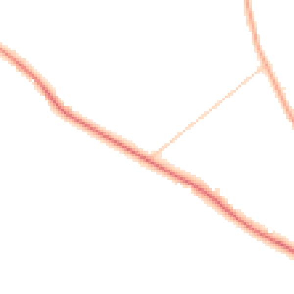 Night-time road noise heatmap for PR3 0NY