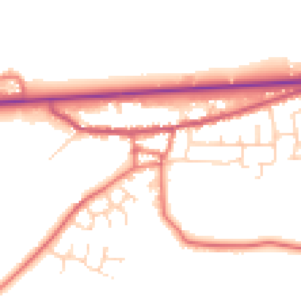 Daytime road noise heatmap for PR3 0YD