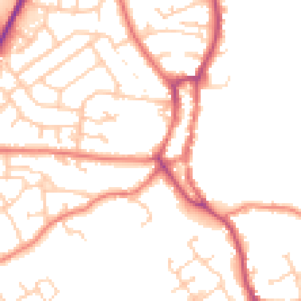 Daytime road noise heatmap for PR3 1HF