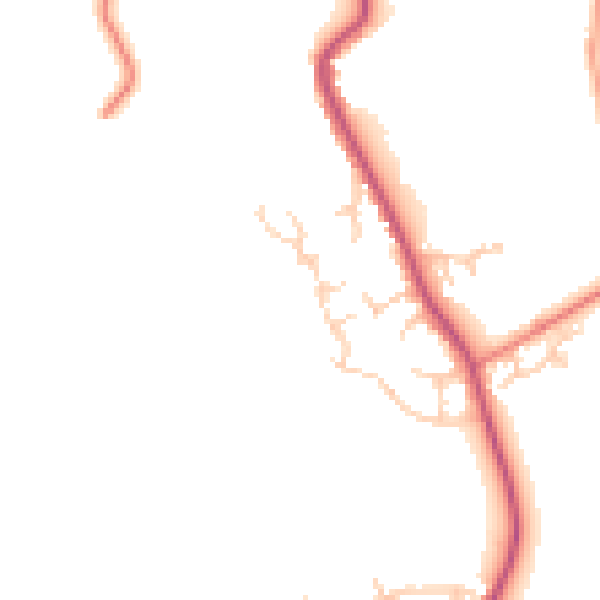 Daytime road noise heatmap for PR3 1WW