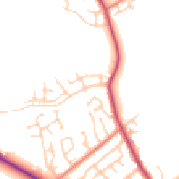 Daytime road noise heatmap for PR3 1YH