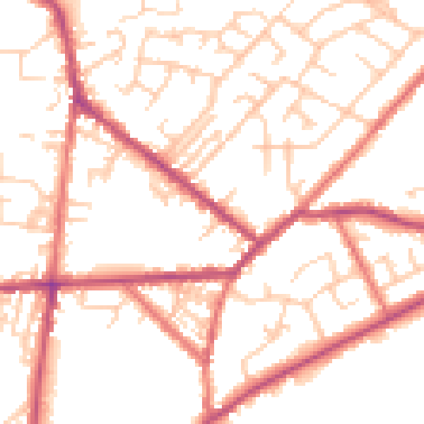 Daytime road noise heatmap for PR3 3JA