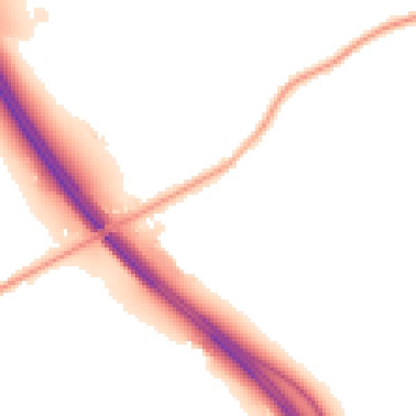Night-time road noise heatmap for PR3 5BY
