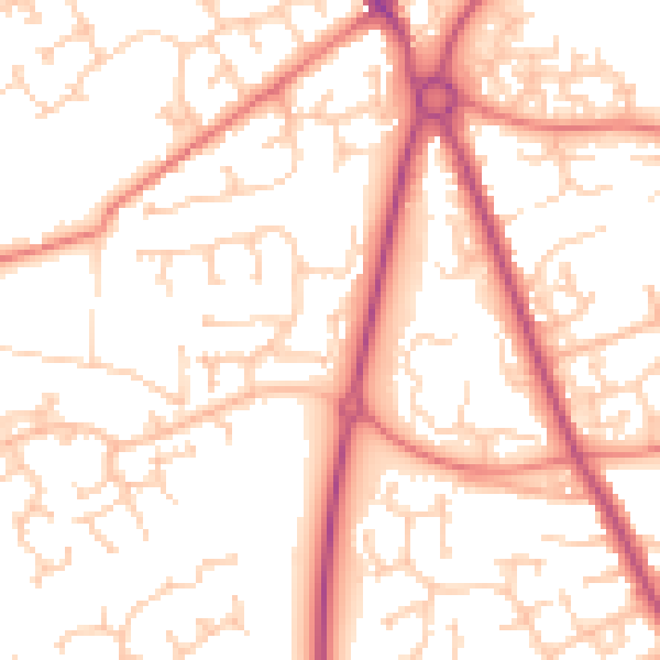 Daytime road noise heatmap for PR4 0AR