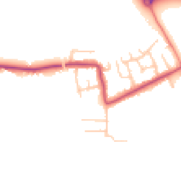 Daytime road noise heatmap for PR4 0AT