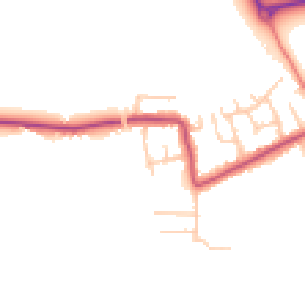 Daytime road noise heatmap for PR4 0AY