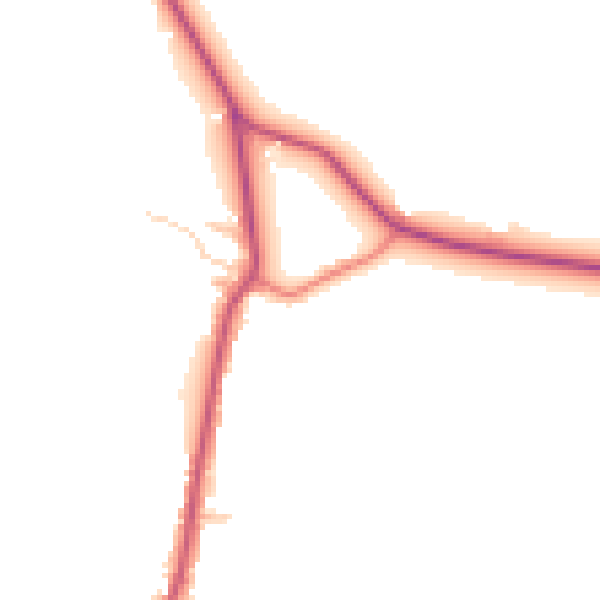 Daytime road noise heatmap for PR4 0BA
