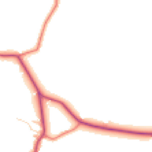 Daytime road noise heatmap for PR4 0BB