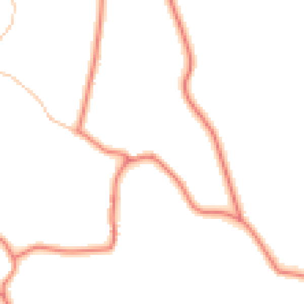 Daytime road noise heatmap for PR4 0BJ