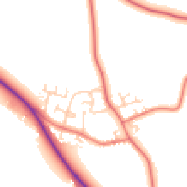 Daytime road noise heatmap for PR4 0DB