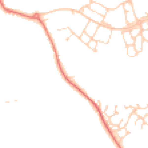 Daytime road noise heatmap for PR4 0DN