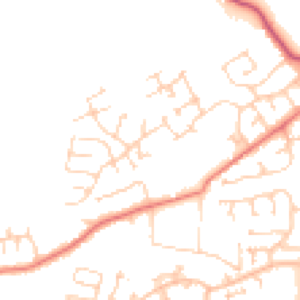 Daytime road noise heatmap for PR4 0DR