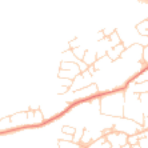 Daytime road noise heatmap for PR4 0DS