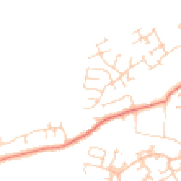 Daytime road noise heatmap for PR4 0DT