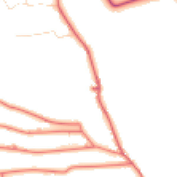 Daytime road noise heatmap for PR4 0EA