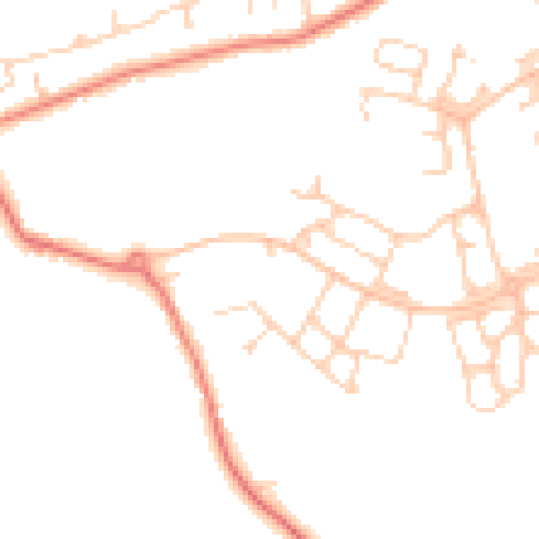 Daytime road noise heatmap for PR4 0EE