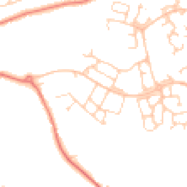 Daytime road noise heatmap for PR4 0EH