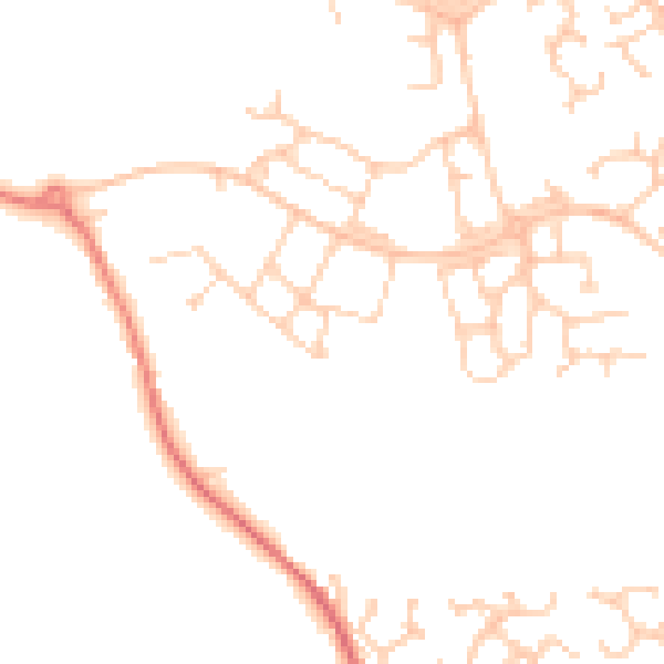 Daytime road noise heatmap for PR4 0EL