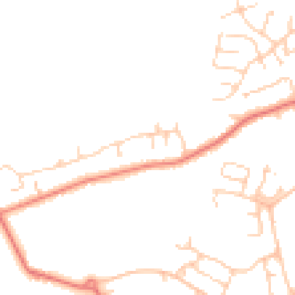 Daytime road noise heatmap for PR4 0EZ