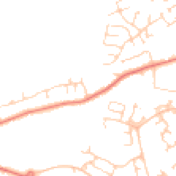 Daytime road noise heatmap for PR4 0FA