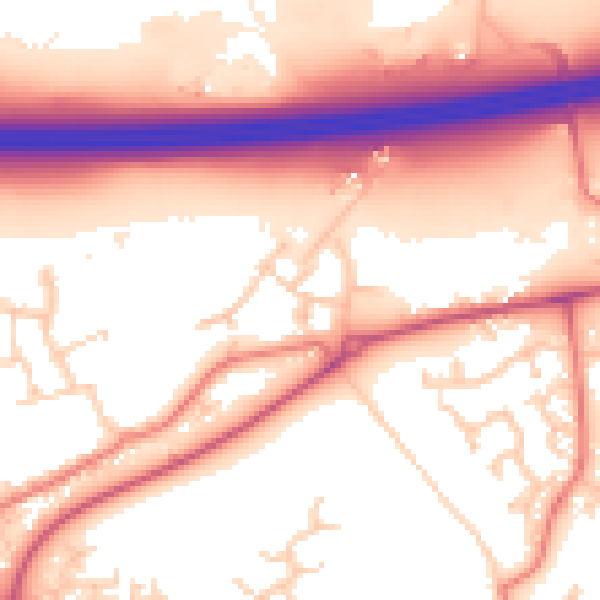 Daytime road noise heatmap for PR4 0FE