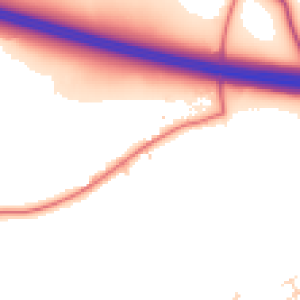 Daytime road noise heatmap for PR4 0FX