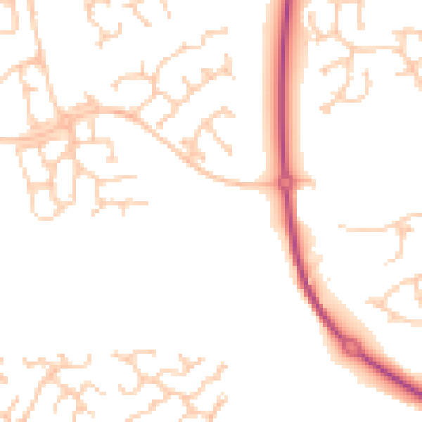 Daytime road noise heatmap for PR4 0GH