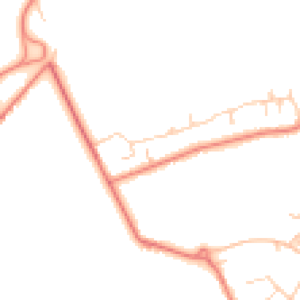 Daytime road noise heatmap for PR4 0GX