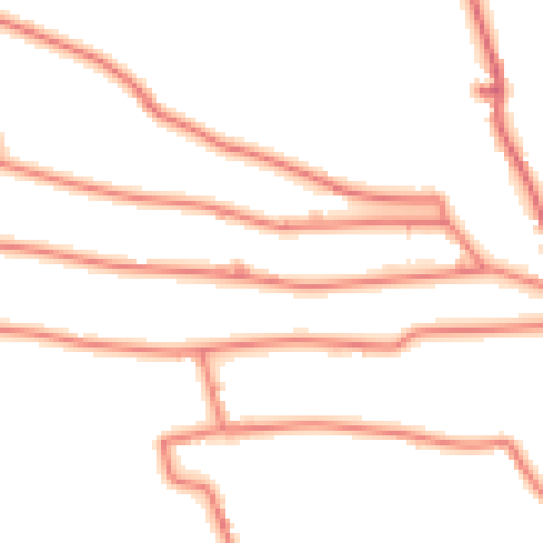 Daytime road noise heatmap for PR4 0HR