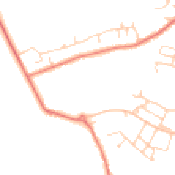 Daytime road noise heatmap for PR4 0JX