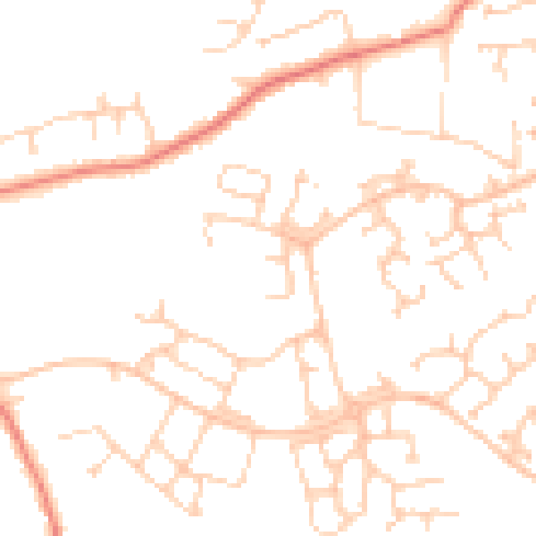 Daytime road noise heatmap for PR4 0NS