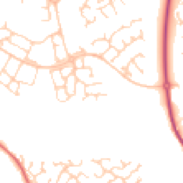 Daytime road noise heatmap for PR4 0NX