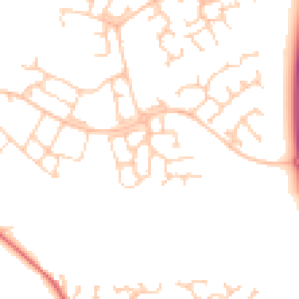 Daytime road noise heatmap for PR4 0PD