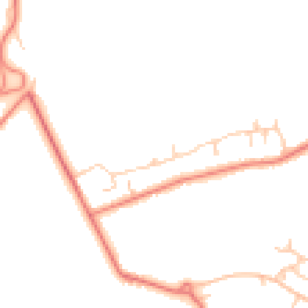 Daytime road noise heatmap for PR4 0PY