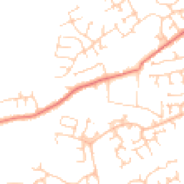 Daytime road noise heatmap for PR4 0QT