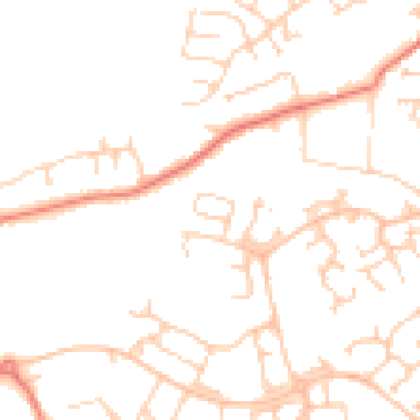 Daytime road noise heatmap for PR4 0QW