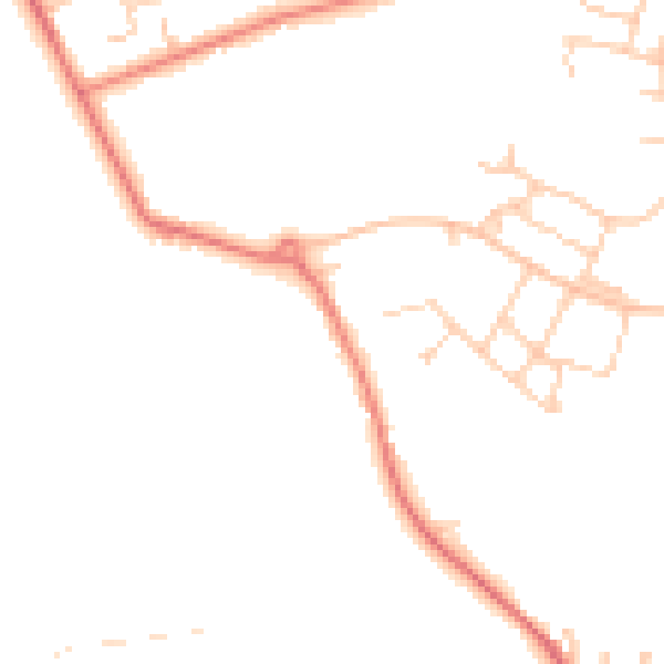 Daytime road noise heatmap for PR4 0RA
