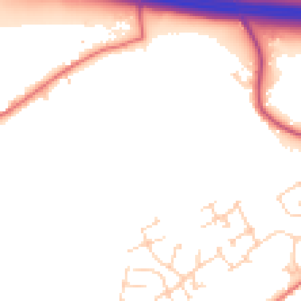 Daytime road noise heatmap for PR4 0UX