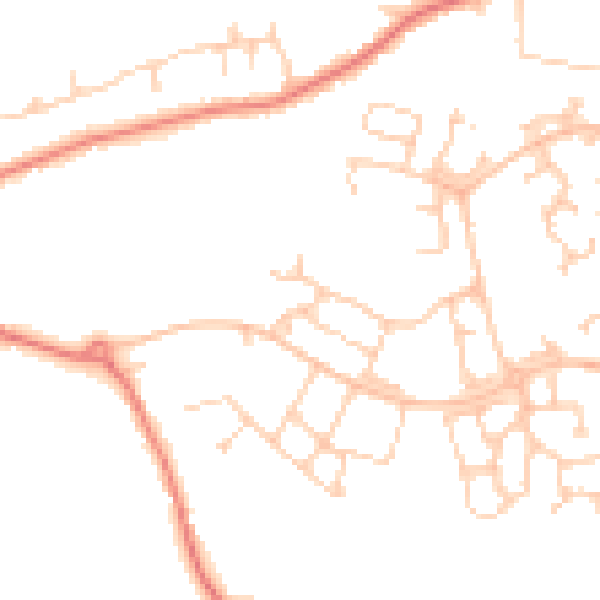 Daytime road noise heatmap for PR4 0WL
