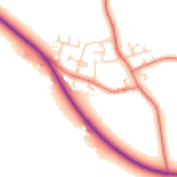 Daytime road noise heatmap for PR4 0YF