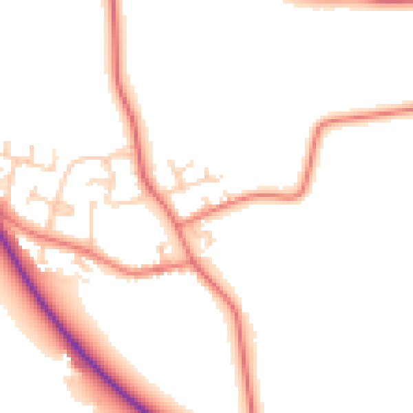 Daytime road noise heatmap for PR4 0YP