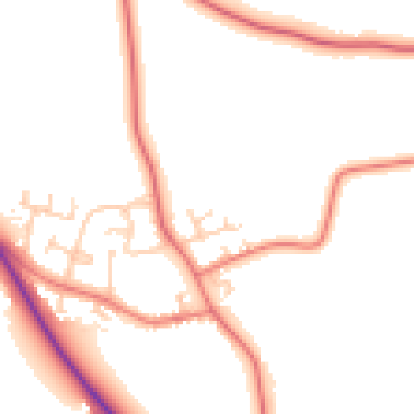 Daytime road noise heatmap for PR4 0ZF