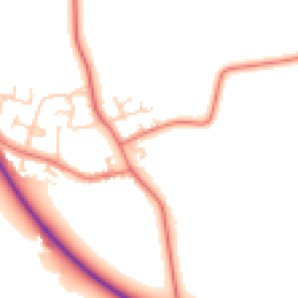 Daytime road noise heatmap for PR4 0ZG