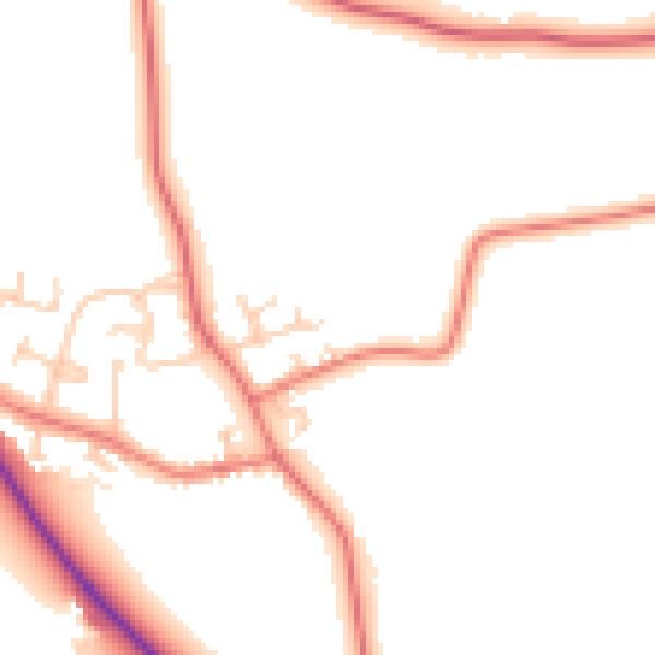 Daytime road noise heatmap for PR4 0ZL