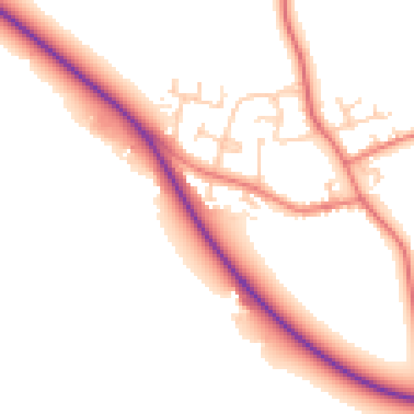 Daytime road noise heatmap for PR4 0ZN